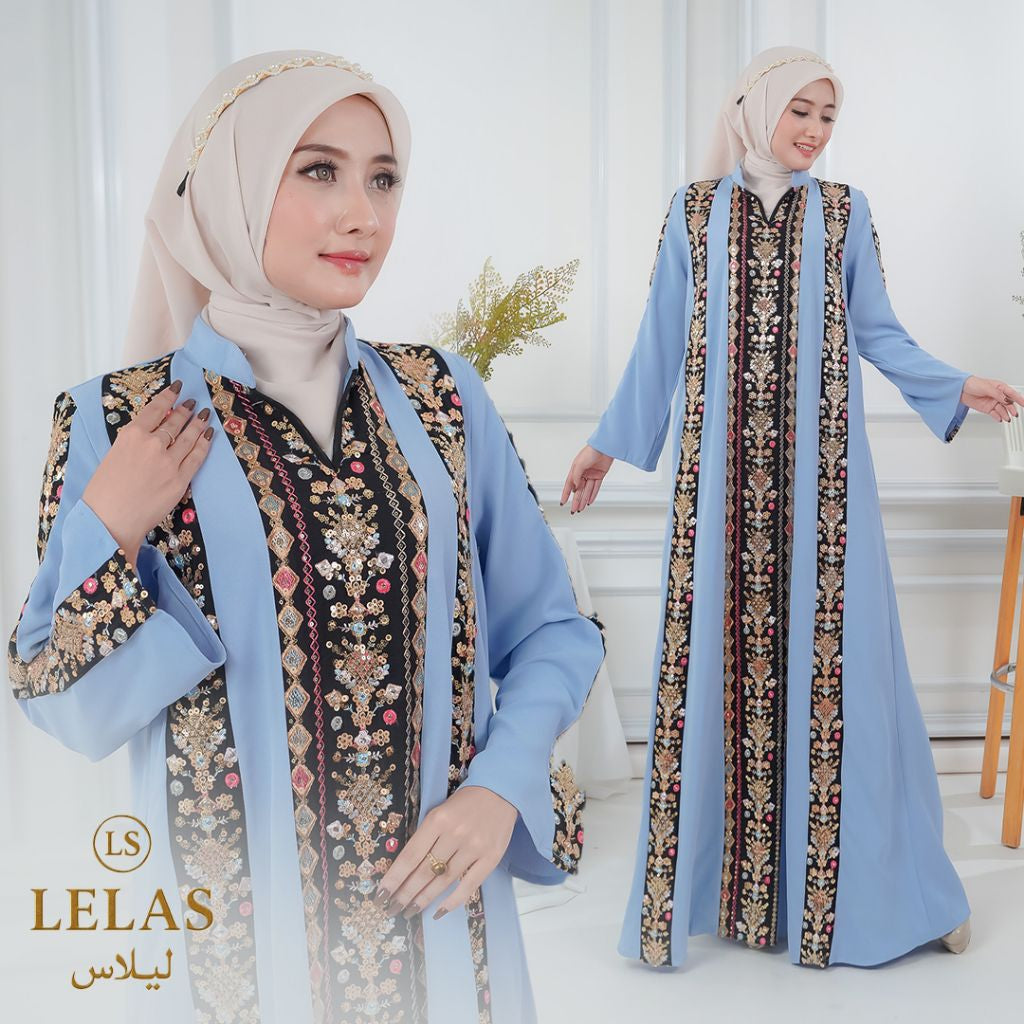 Dubai Bordir Kaftan Wanita Muslim ,Jubah Panjang Koktail Maxi Gaun Arabian Style Dari Lelas Store