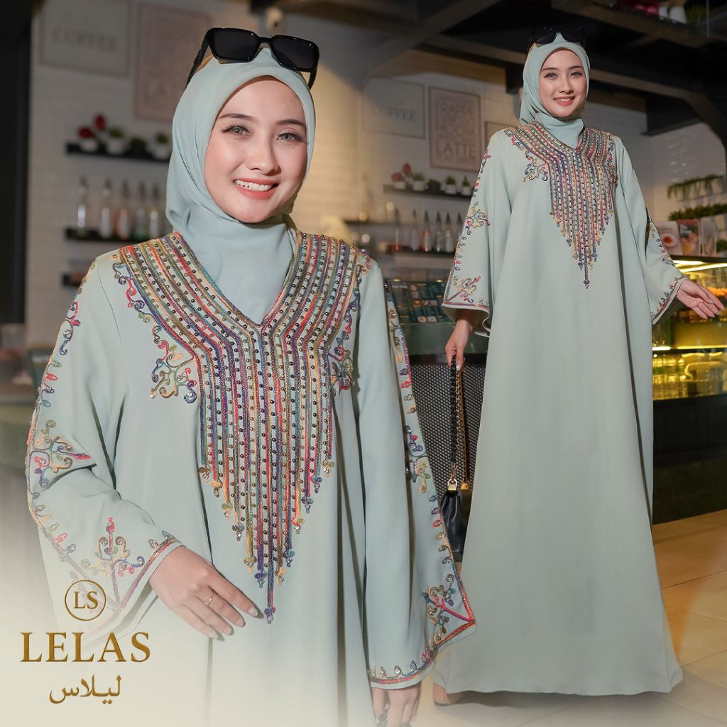 Abaya Bordir, Longgar, Untuk Acara-Acara Dari Lelas Store