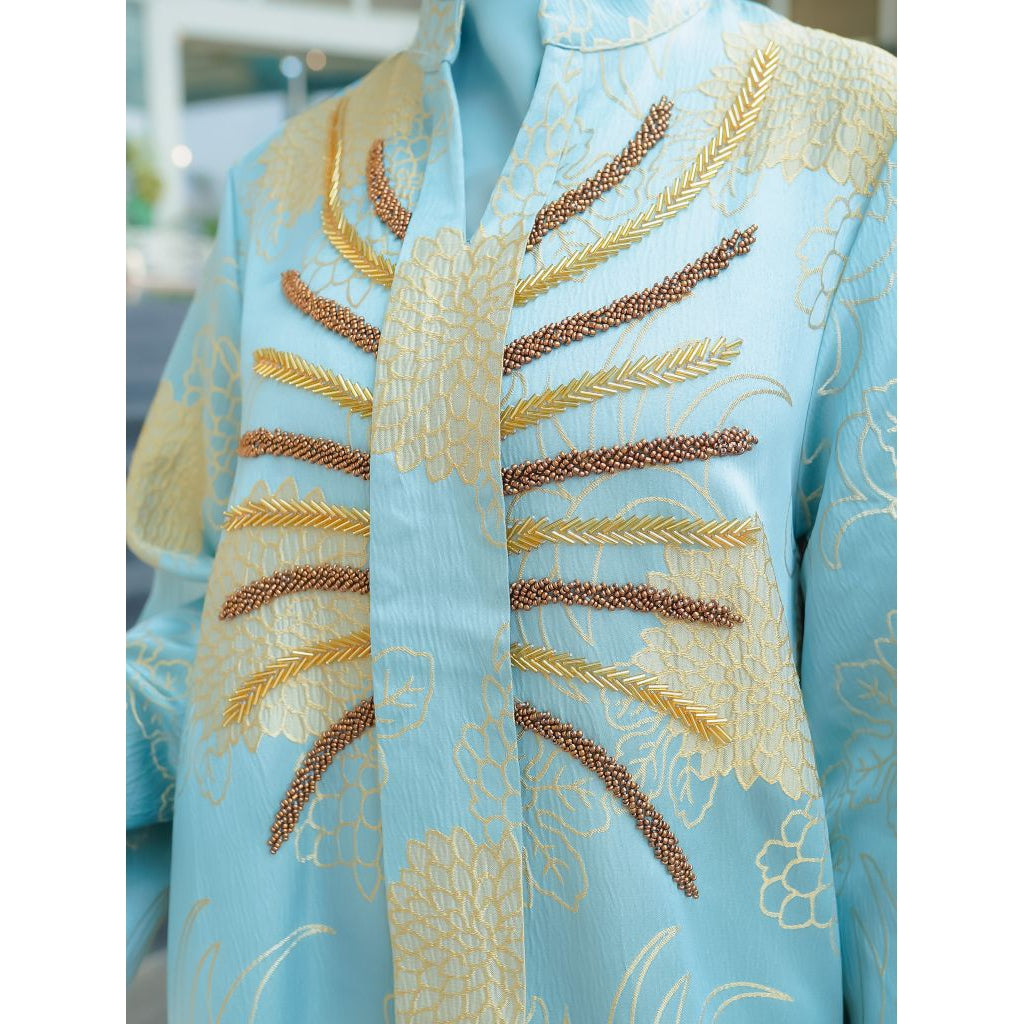 Muslim Turki style Baru Jacquard Pakaian muslim dress mewah Abaya Dari Lelas Store