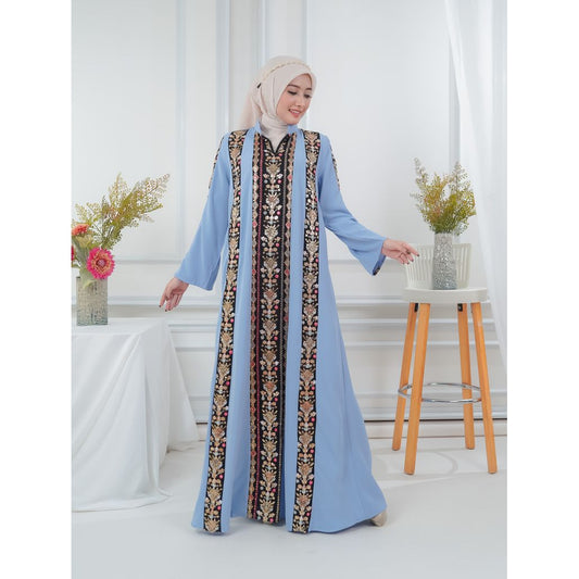Dubai Bordir Kaftan Wanita Muslim ,Jubah Panjang Koktail Maxi Gaun Arabian Style Dari Lelas Store