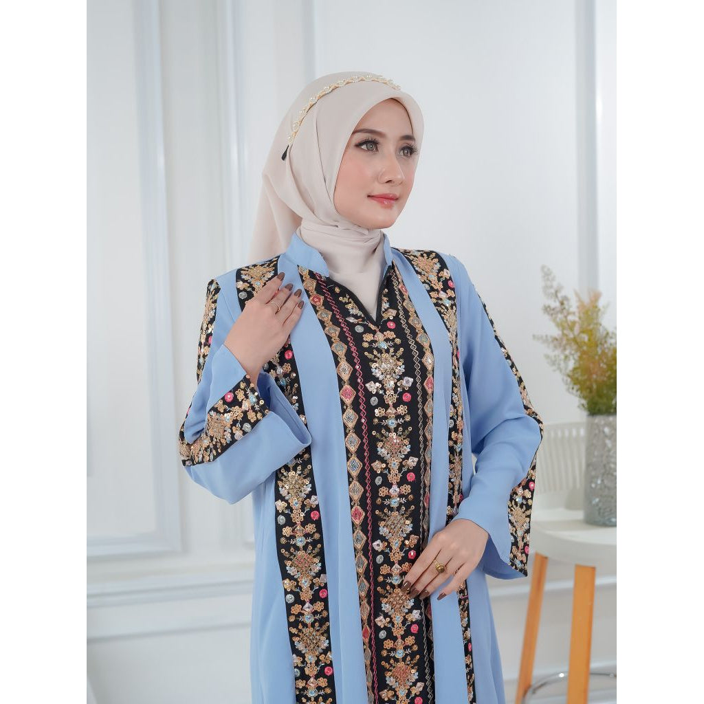 Dubai Bordir Kaftan Wanita Muslim ,Jubah Panjang Koktail Maxi Gaun Arabian Style Dari Lelas Store